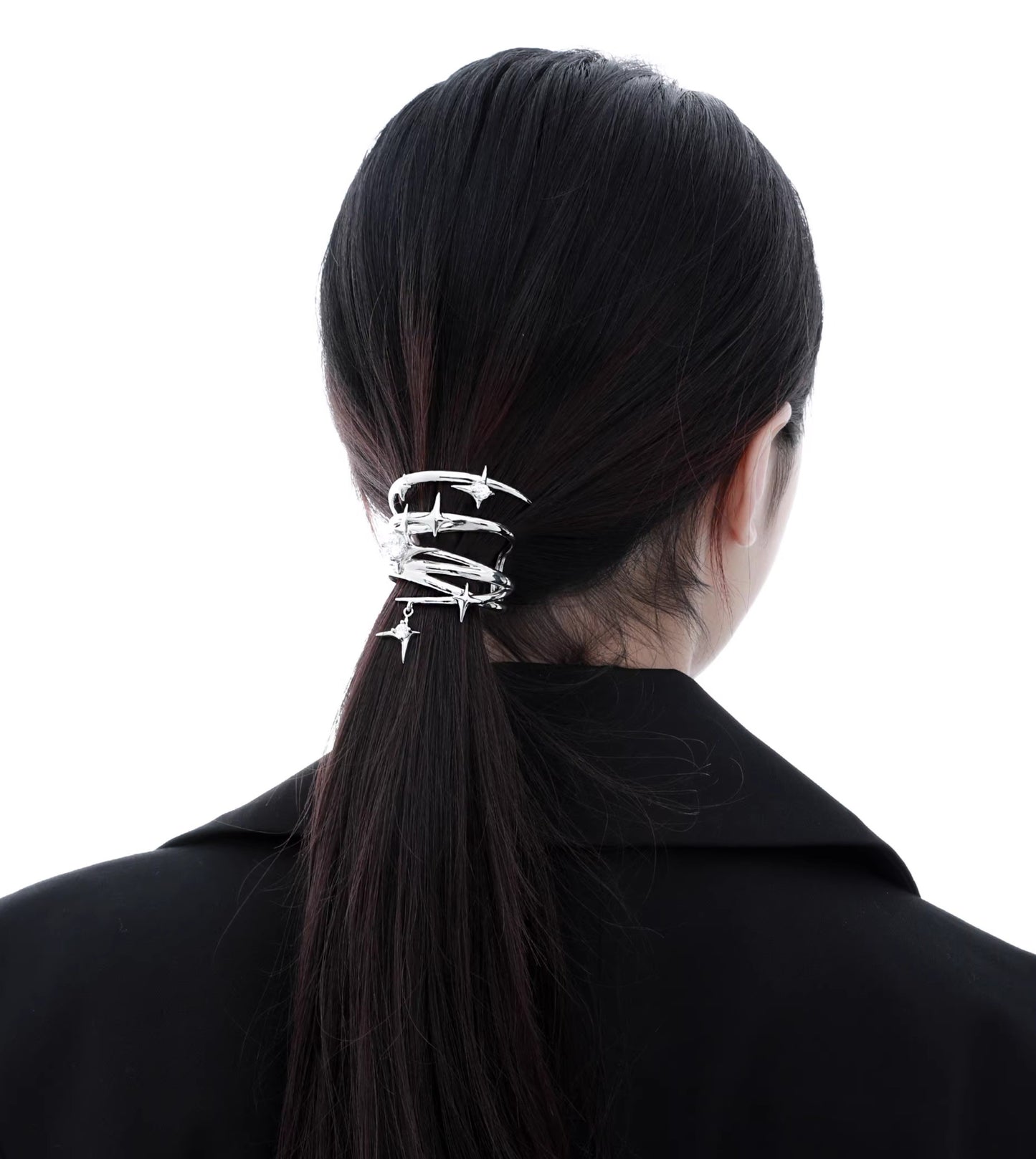 Original and niche design of four starred ponytail hair clip and accessories, high-end hair clip and headwear, 2024 new model